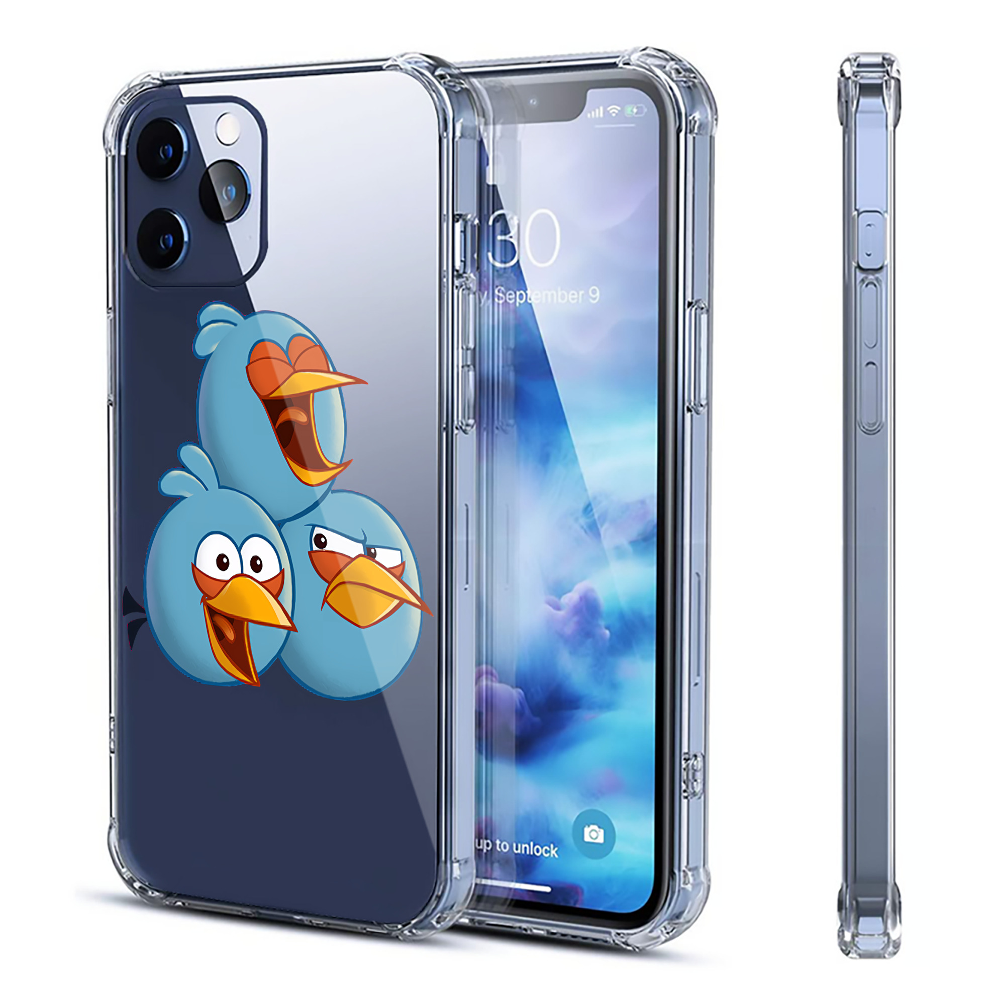 （画像用） Angry Birds アングリーバード 【iPhone 12シリーズ対応】透明スマホケース（クリアソフトケース）